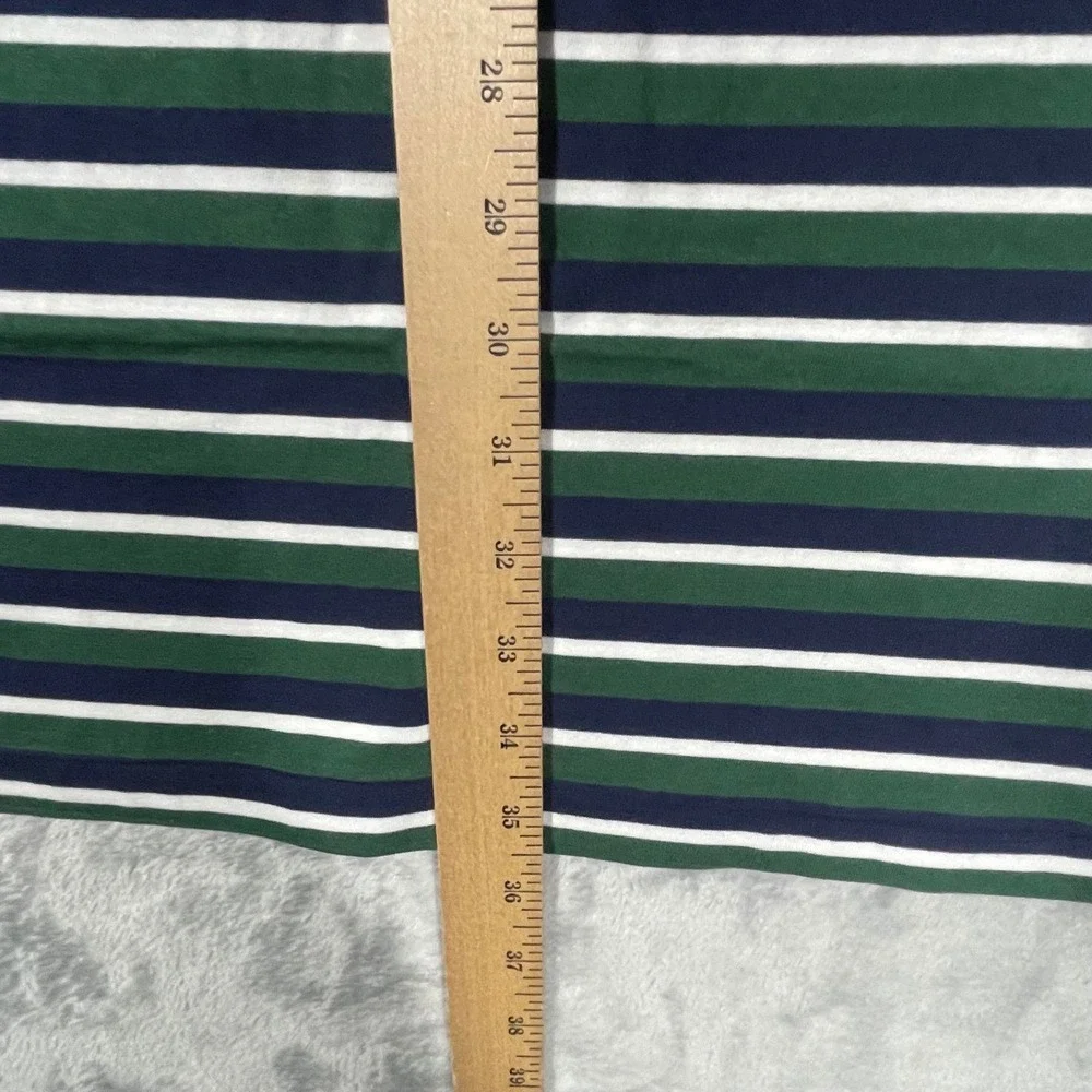 Polo Ralph Lauren Mens Striped Crewneck T-Shirt Pine Green Navy Blue 2LT NWT